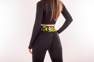 Pump-Up Leggings and Zip Sweatshirt Set - Black