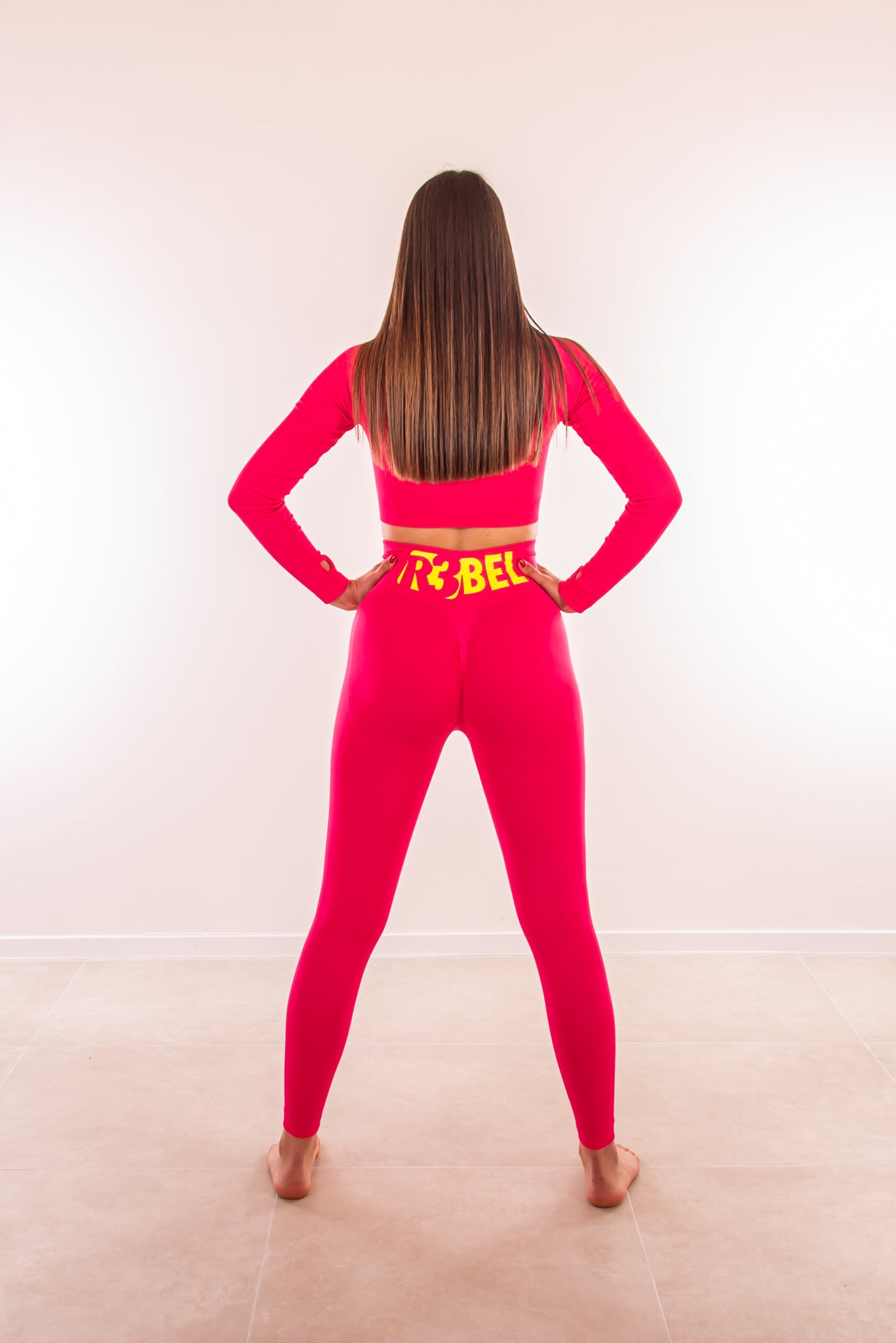 Pump-Up Leggings and Zip Sweatshirt Set - Fuchsia