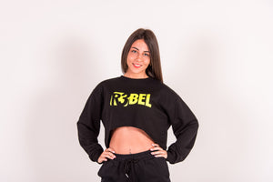 Felpa Crop-Top  -  Nero