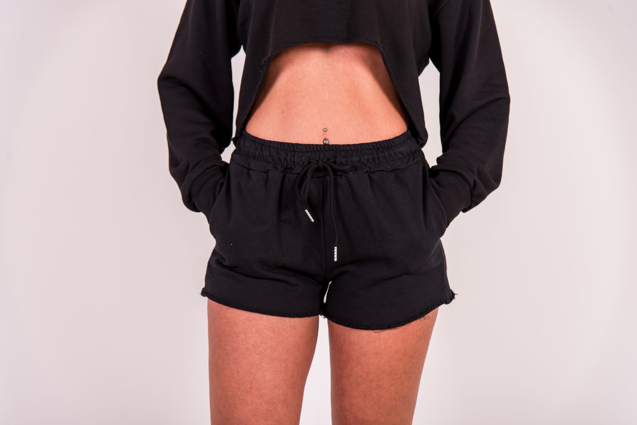 Shorts con Logo R3 su Tasca Posteriore - Nero