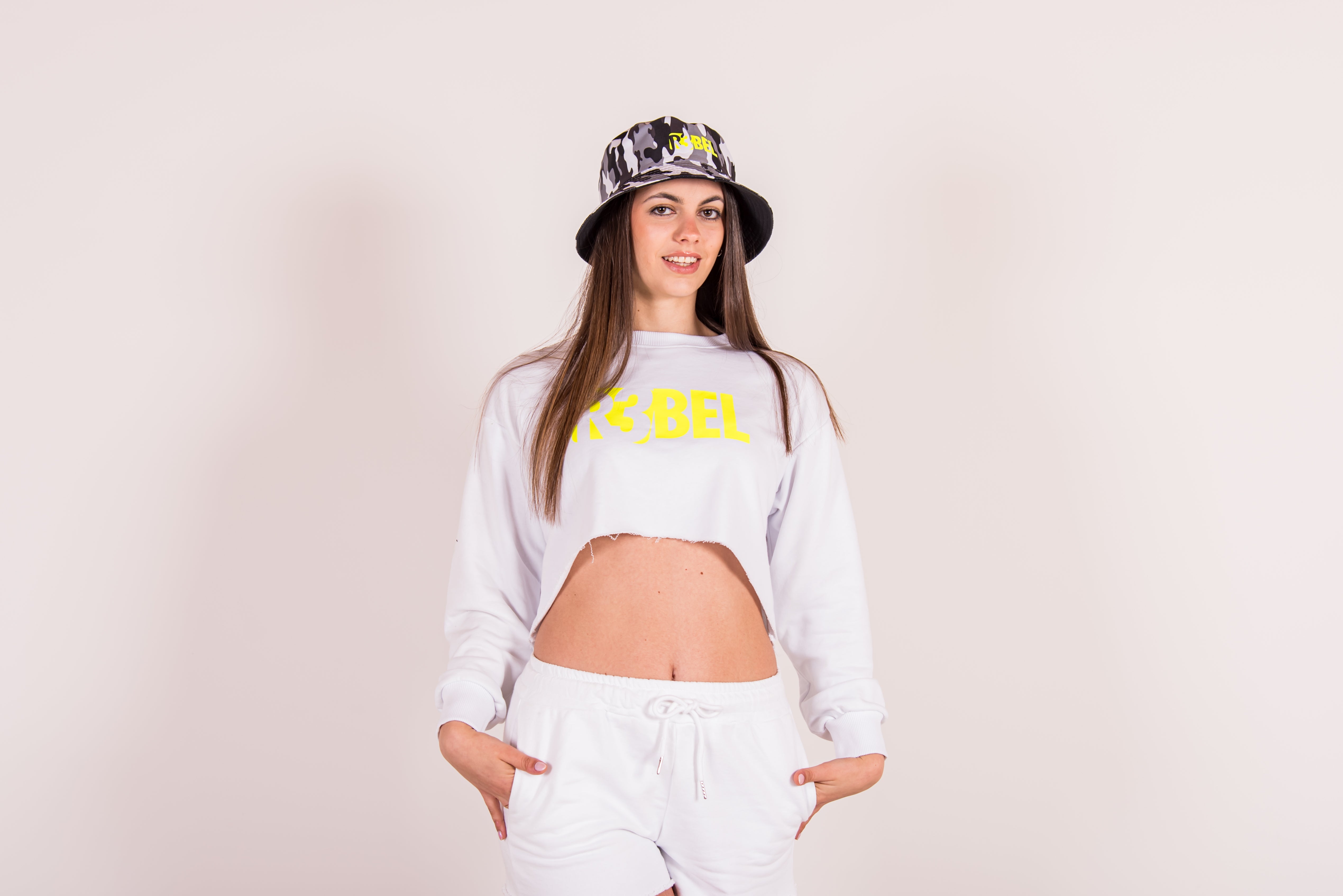 Felpa Crop-Top  -  Bianco