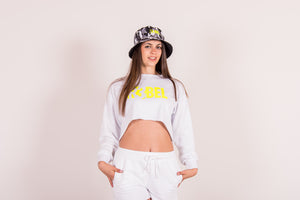 Felpa Crop-Top  -  Bianco