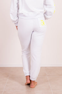 Jogger with R3 Logo on Back Pocket - White