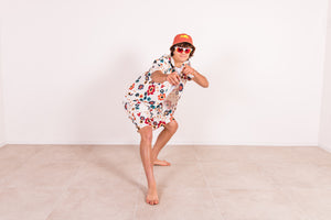 Flowers Suit with Shirt and Bermuda Shorts