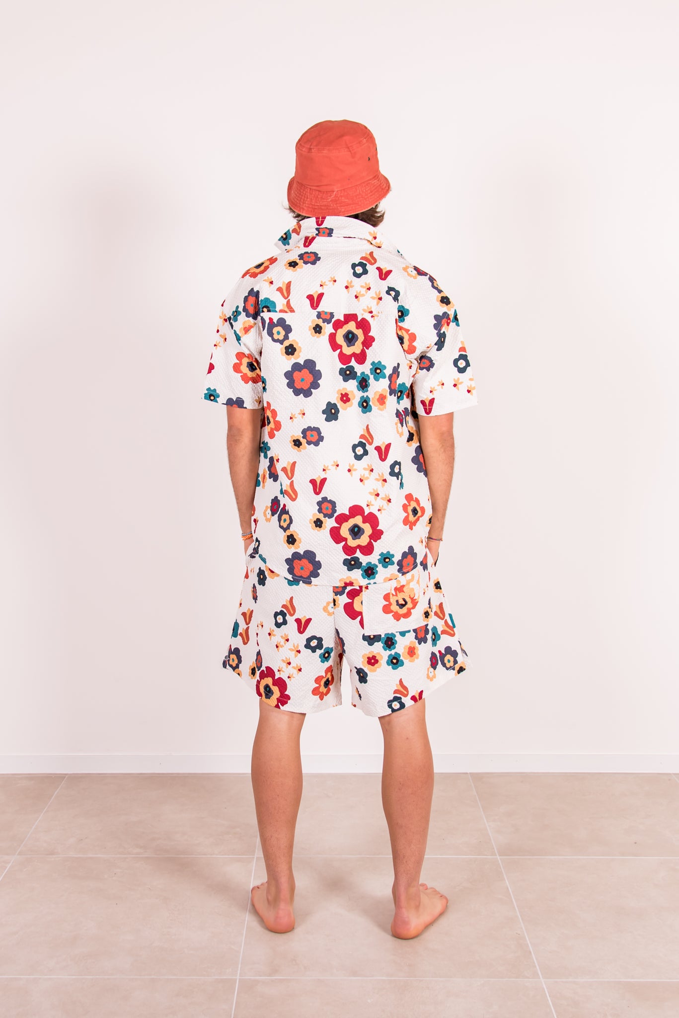 Flowers Suit with Shirt and Bermuda Shorts