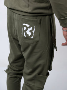 Military Green Cargo Men's Sweatshirt and Jogger