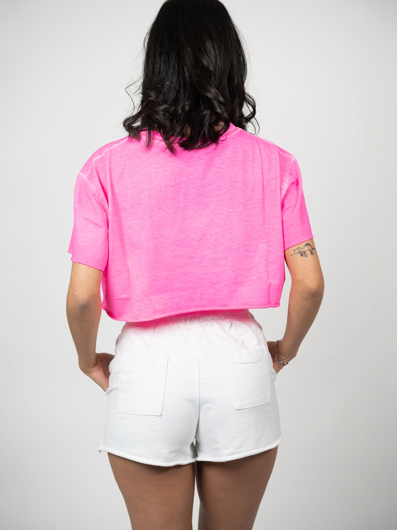 T-Shirt Crop Donna Bubble Gum Pink