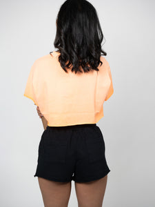 Shorts Donna Black Stampa Orange