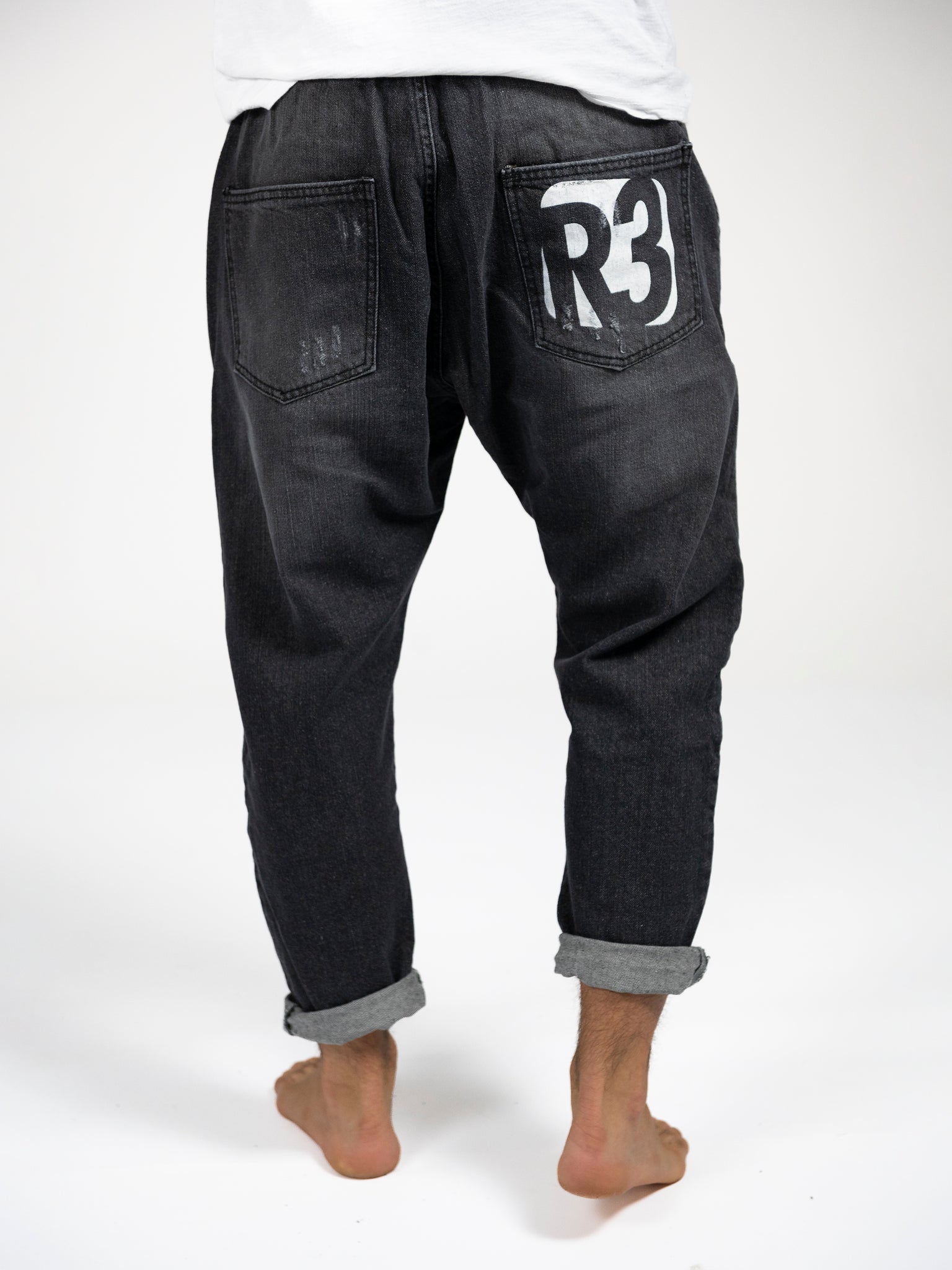 Pantalone Jogger Unisex Jeans Vintage Black