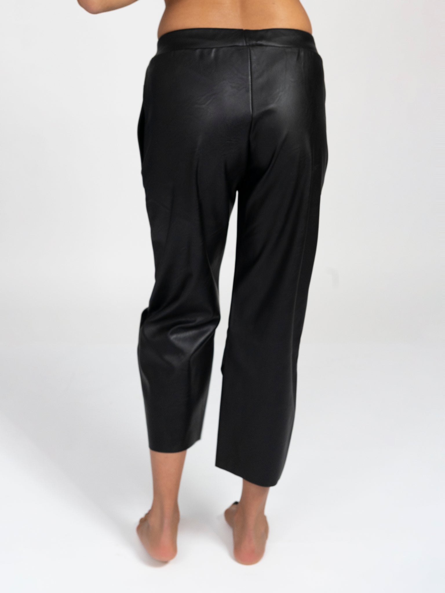 Pantalone Jogger in Ecopelle Black