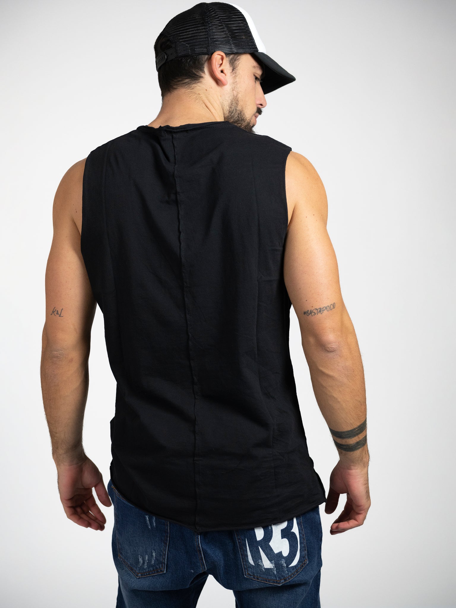 Long Black Unisex Tank Top