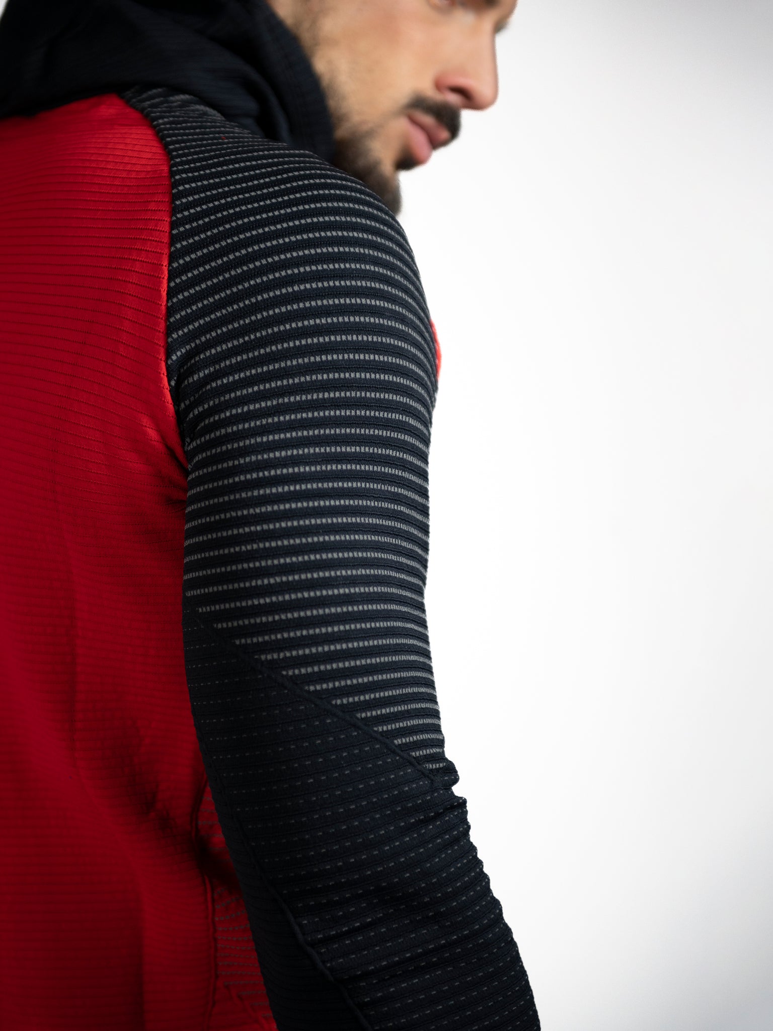 Technical high-neck sweatshirt with hood