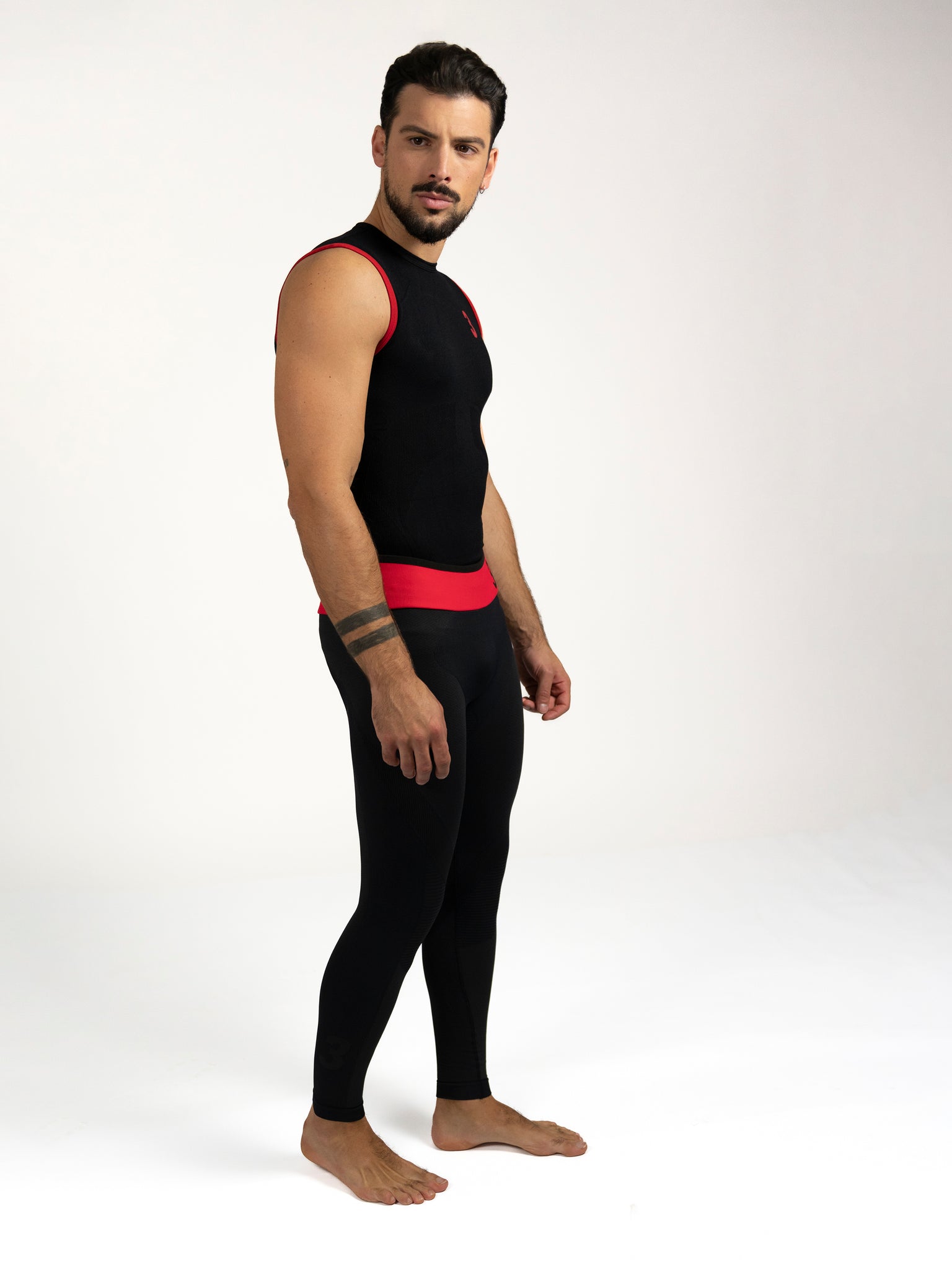 Unisex Sports Leggings Red/Black